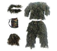 APLVFFZH Ghillie Suit Set de Disfraz Camuflaje Pantalón Chaqueta Sombrero Material Cómodo Y Ligero Adecuado para Observación de Aves Fotografía de Vida, Verde