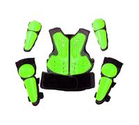 APLVFFZH Kids Motocross Protectores Conjunto Protector Corporal Infantil de Pecho Espalda Rodillas Y con Espuma PP Resistente a Impactos, Verde