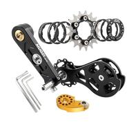APLVFFZH Kit de Conversión de Bicicleta Tensor de Cadena Cassette de Montaña Herramienta Ajustadora Ligera de Aleación de Aluminio Adecuado para Ciclismo al, Negro 17T