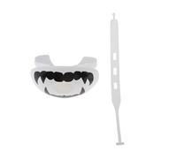 APLVFFZH Protector Bucal Deportivo Adulto Protector Labial Deportiva con Orificio para Respirar Y Correa Desmontable de Adecuado para Fútbol Rugby, Colmillo Blanco