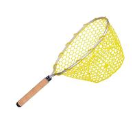 APLVFFZH Red de Pesca Plegable con Marco de Aluminio Y Malla PVC Mango Cómodo Y Apertura Amplia Adecuada para Pesca de Trucha Salmón Bass Kayak Acuario, Mango de Madera