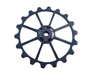 APLVFFZH Rueda Cerámica para Bicicleta con Cojinete de Aluminio y Cerámica Sellado Polea Trasera de Derailleur Rodamiento Resistente y Suave Adecuada, Negro