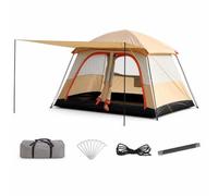 APLVFFZH Tienda Campaña r Impermeable, Dos Habitaciones, una Sala Estar, Impermeable 1500mm-2000mm, Tela Oxford, para senrismo, Tienda de campaña de Lujo, Caqui, 2-4 Personas