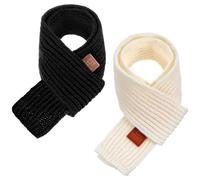 APLZGMG 2 bufandas cálidas de invierno para niños, bufanda genérica para niños, bufanda de punto suave, bufanda para el cuello, para Toddlers Boys Girls (negro, beige)