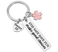 APLZGMG Sweet 16 llaveros para niñas, corazón flores regalo de cumpleaños para 16 cumpleaños, regalos inspiradores para hija, hermana, novia, familia, regalo de cumpleaños niña