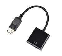 APM 590473 - Convertidor DisplayPort/VGA Macho/Hembra - Permite conectar un PC a un televisor, proyector o Monitor con un Cable VGA - Transmisión de Imagen - Cable de 15 cm - Negro