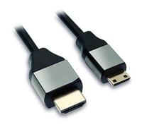 APM Cable HDMI Mini macho/macho, funda de PVC, 1,8 m, negro/gris