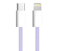 APM Cable iPhone USB C, cargador de iPhone [certificado Apple MFi], nailon trenzado púrpura, cable USB C de carga rápida, conector Lightning, ultra duradero, para iPhone 14/13/12.., iPad, AirPods
