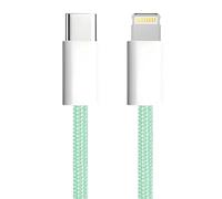 APM Cable iPhone USB C, cargador de iPhone [certificado Apple MFi], nailon trenzado verde, cable USB C de carga rápida, conector Lightning, ultra duradero, para iPhone 14/13/12.., iPad, AirPods (1M),