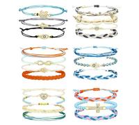 APMGONT Pulsera surfera para mujer hombre, pulseras de colores, pulseras boho tobilleras para mujer, pulsera de la amistad, pulsera de tela, regalos para cumpleaños y navidad (18)