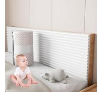 APMOE Acolchado Pared Niños Autismo Anticolisión - Espuma Protector Pared Cama Niños - Pegatinas de Pared Gruesas 3D, Paneles Decorativos para Tapizado Suave para Dormitorio/Sala(Blanco,20x200 cm)