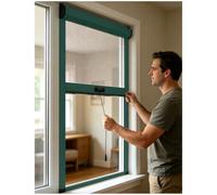 APMOE Mosquitera Ventana Enrollable con Aluminio Marco, Enrollables Correderas Mosquiteras para Ventanas, Mosquitera a Medida para Ventana Corredera, Rede Mosquiteira