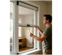 APMOE Mosquitera Ventana Enrollable con Aluminio Marco, Enrollables Correderas Mosquiteras para Ventanas, Mosquitera a Medida para Ventana Corredera, Rede Mosquiteira