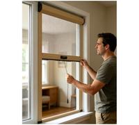 APMOE Mosquitera Ventana Enrollable con Aluminio Marco, Enrollables Correderas Mosquiteras para Ventanas, Mosquitera a Medida para Ventana Corredera, Rede Mosquiteira