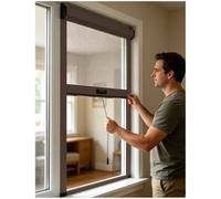 APMOE Mosquitera Ventana Enrollable con Aluminio Marco, Enrollables Correderas Mosquiteras para Ventanas, Mosquitera a Medida para Ventana Corredera, Rede Mosquiteira