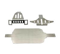 APMXQWIL Piezas para Coches RC Compatible con MJX 14211 1/14 RC Car Upgrade Parts Metal Acero Inoxidable para Chasis Placa Protectora De Parachoques Delantero Y Trasero