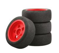 APMXQWIL Piezas para Coches RC Compatible con Tamiya para TT01 para TT02 para TT02B XV01 TA06 1/10 RC Car Upgrades Parts Accesorios 4 Piezas Neumático De Goma Rueda Neumático(Red)