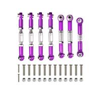 APMXQWIL Piezas para Coches RC Compatible con Wltoys 144001 144002 144010 124007 124016 124017 124019 RC Coche Mejora Piezas Metal Delantero Trasero Tirantes Servo Enlace Biela(Purple)