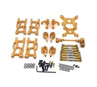 APMXQWIL Piezas para Coches RC Compatible con WLtoys 144001 144002 144010 124007 124017 124019 RC Piezas Metálicas para Coches RC Kit De Varilla De Dirección con Brazo Oscilante(Yellow)