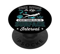 Apnea es Vida Todo lo demás es intervalo Superficial PopSockets PopGrip Adhesivo