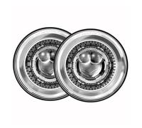 APNWVFO Faro Principal Delantero Para Land Para Rover Para Defender 90 110 Faros Delanteros LED 7 Pulgadas Moto Car DRL H4 Hi-Lo Con Halo Angel Eyes.(2Piece Sliver)