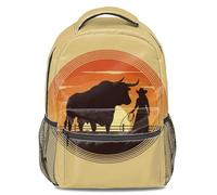 Apocalypse Wild West Storm Night Rider Mochila estampada, mochila unisex con patrón 3D para hombres, mujeres y niños, Color1, L