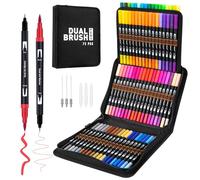 APOGO Dual Brush Pen Set, 72 Boligrafos Rotuladores de Doble Cara, Rotuladores de Punta Fina, Rotuladores de Acuarela, Juego para Caligrafía a Mano, Diario de Manga, Mandalas para Niños y Adultos