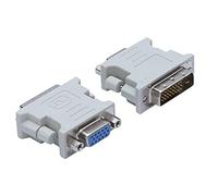 Apoi DVI to VGA Adapter DVI-I 24+1 Male to VGA 15 Female Adapter Supports 1080P Full HD for Computer, PC Host, Laptop, Graphics Card to HDTV, LG HP Monitor y proyector Dell (2 Pack)-Color blanco