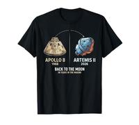 Apollo 8 1968 Artemis II 2026 Back to The Moon 58 Years in Camiseta
