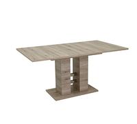 Apollo Hela Tische, Helena Mesa de Pedestal, Material Compuesto de Madera Revestida de Melamina, Decoración Roble San Remo, Extensible con Extracción Sincronizada 140-220 x 90 cm