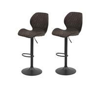 Apollo Juego de 2 Taburete Sonja, Funda Vintage Metal Soporte Gris, Altura Regulable, rotación 360 °