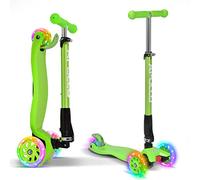 Apollo Kids Whiz - Patinete LED para niños a partir de 3 años, plegable, carga hasta 60 kg, con manillar anodizado regulable en altura y ruedas LED intermitentes