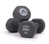 Apollo Pesas Kit Mancuernas | Pesas y Mancuernas para Mujeres y Hombres 2 x 5 kg | Incluye Soporte