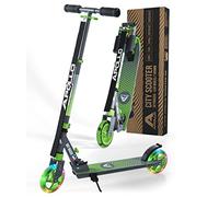 Apollo Scooter LED - Skyracer con Ruedas LED 145 mm City Scooter con suspensión, City Roller Plegable y Ajustable en Altura, Kick Scooter para niños y Adolescentes