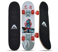 Apollo Skateboard Niño, Monopatín Niño con Cojinetes ABEC 3 y Ejes de Aluminio, Skate Completo con Diseños Geniales, Monopatines para Niños a Partir de 3 Años