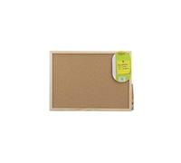 apollo THE HOUSEWARES BRAND Tablero de notas de corcho pequeño, aviso de anuncios, marco de pino ligero, tamaño: 40 x 30 x 1,8 cm, natural