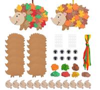 ApollOptimum 12 juegos de manualidades de erizo para niños, fieltro para manualidades, decoración colgante, hojas de arce de otoño, juegos creativos, manualidades creativas para cumpleaños infantiles