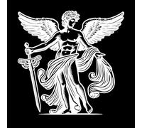 Apolo, el dios griego de la música, la poesía y la profecía. Pegatinas de grabado 54.6x55.8cm Decoración de carrocerías Blanco