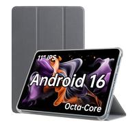 ApoloMedia Tablet de 11 pulgadas, Android 14 2025 con procesador Octa-core, 8 GB + 128 GB, expansión de 1 TB, tableta grande HD IPS, WiFi 6 y BT5.0, compatible con GMS (gris)