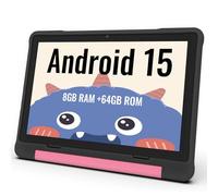 ApoloMedia Tablet para niños, 10.1 pulgadas HD Android 15, 64 GB de almacenamiento, 8 GB de RAM, modo de protección ocular, batería de 10 horas, funda parental a prueba de golpes, tableta para niños