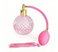 APOMOONS 1 Pcs botella de spray de perfume de 100ml botella atomizadora recargable vintage de cristal de color con borla larga accesorios profesionales de agua de niebla continua