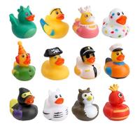 APOMOONS 12 Piezas Patos de Baño Reutilizable Simpáticos Juguetes Bañera Bebe Multicolor Patitos para Fiestas de Cumpleaños Bañeras Piscina Y Playa