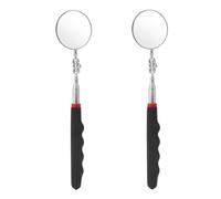 APOMOONS 2 Piezas Espejo de Inspección con Mango 72CM Telescópico Espejo de Inspección Retráctil Plegable Espejo Telescópico Circular Extensible 360 Grados de Rotación para Mecánicos, Inspectores