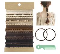 APOMOONS 20PCS Lazos Para El Cabello Bohemias Para Mujeres Niñas Set De Coleteros Boho Mujer Con Cepillo Verde Gomillas Para Muñeca y Pelo, Accesorios Cabello Bohemios Regalo Ideal