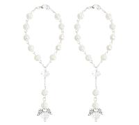 APOMOONS 2PCS Rosario de Coche para áNgel de La Guarda, Colgante De áNgel De La Guarda, Rosarios Coche, Colgante para Espejo, Colgantes de Coches La Suerte,Rosarios Bautismo,Guardas áNgel