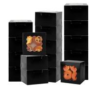 APOMOONS 30pcs Cupcake Box Clear Window Bakery Container Recyclable Mini Cake Packaging Treat Boxes for Macarons Bento Cakes Food Safe Pastelería Caja de Pastelería para Fiesta Favor Postre Regalo