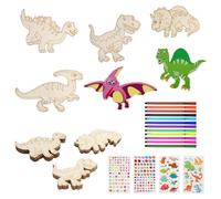 APOMOONS 40 Pezzi Kit di Legno di Dinosauri, Set di Artigianato in Legno, per Lavoretti di Compleanno per Bambini, per 4 5 6 7 8 Anni