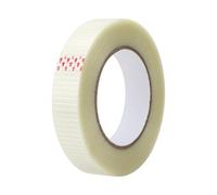 APOMOONS 50 M Cinta Adhesiva Transparente, 25mm Ancho Cinta Blindada Impermeable, Rasgable con la Mano, Fibra de Vidrio Cinta
