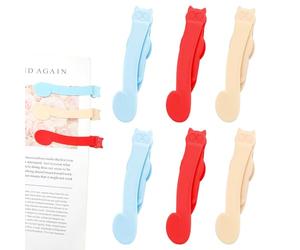 APOMOONS 6 Marcapaginas de Silicona Puntos de Libro Marcapaginas,Personalizado Accesorios Lectura Marca Paginas,Bookmark Marcapaginas Automatico(Rojo, Beige, Azul)