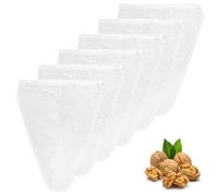 APOMOONS 6 Piezas Pasan Tela Reutilizable 25 X 30 cm, Nylon Bolsa de Leche de Nuez Bolsa de Filtro Lavable Con Cordón Tamiz para Zumo de Fruta Café Casero Leche de Nuez